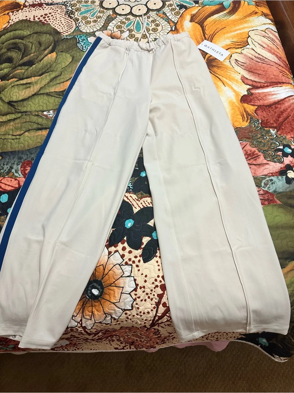 Athleta  Track Jacket and Pants set with Blue Stripe - new!